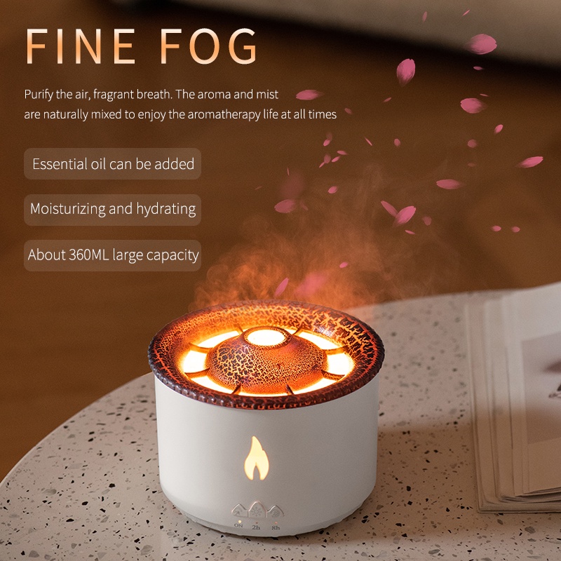 Humidifier Pelembab Udara Aromaterapi Essential Oil USB Portable 360ml Dengan Lampu Malam