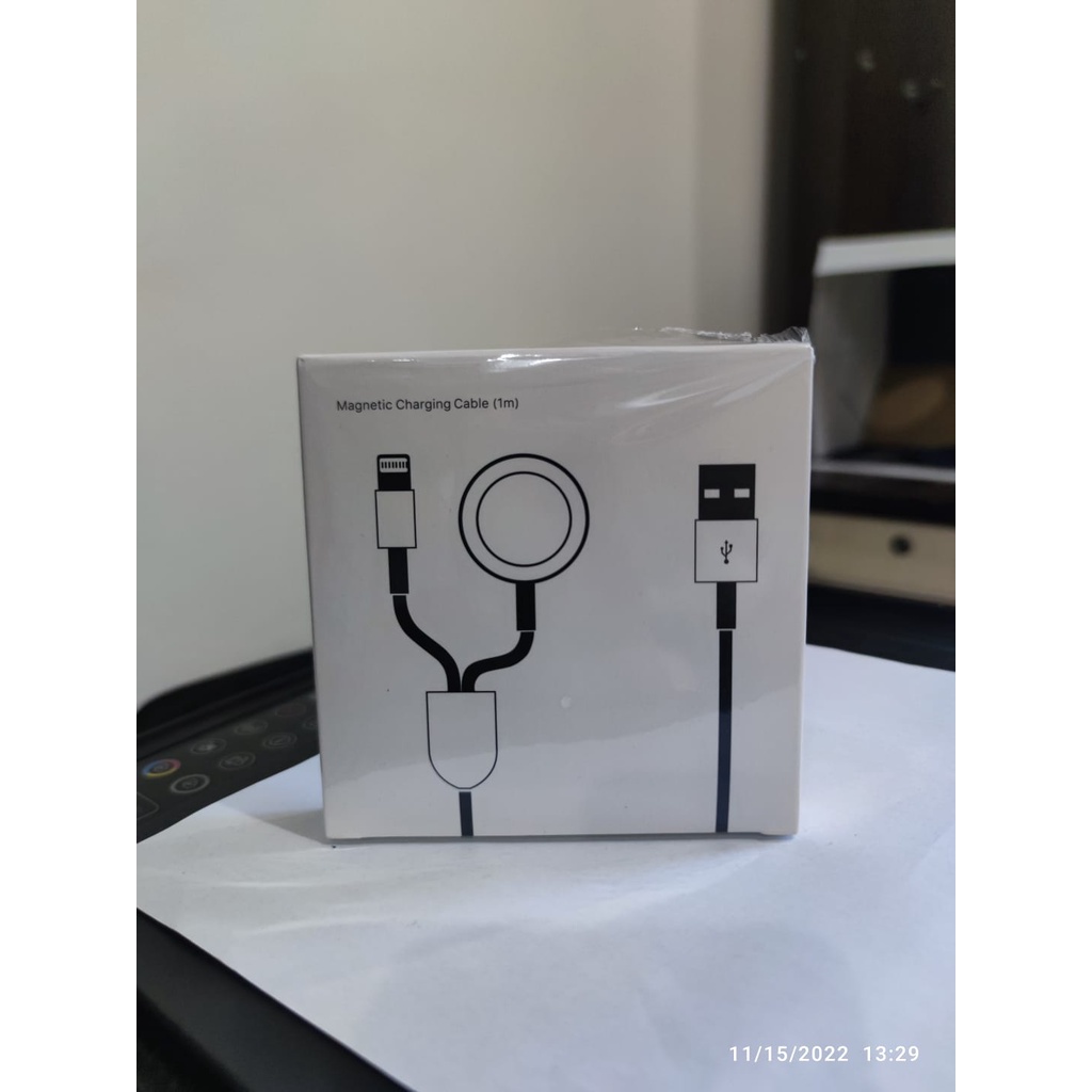 wireless Magnetic Charging Cable untuk Apple Watch Charger dan lighting 2in1