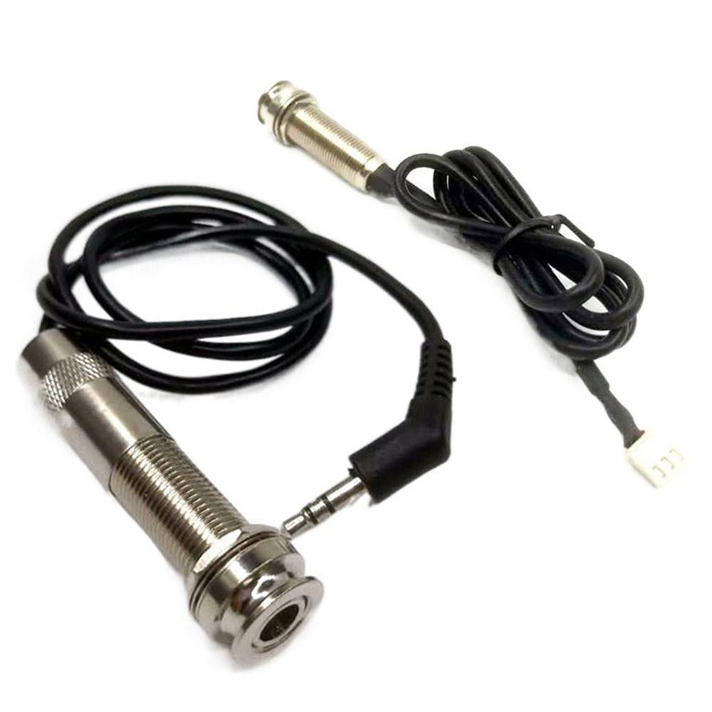 TOP Acoustic Guitar Preamp Black 6.35 Pin Pickup Gitar Parts Pickup Lubang Suara