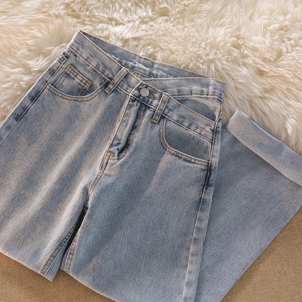 Kekinian Korean Fashion Highwaist Loose Kulot Jeans Wanita (Realpict)