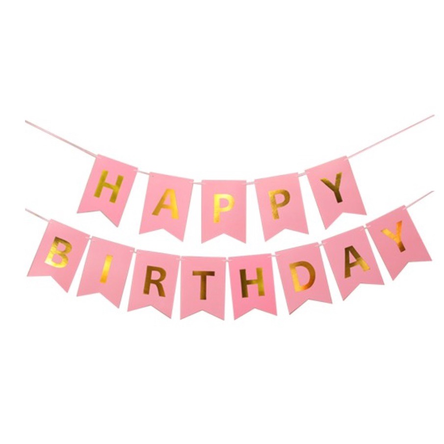 Banner Bendera Happy Birthday Ulang Tahun Flag  Candy Macaron Ultah Ukuran L dan XL Dekorasi Hiasan Pesta