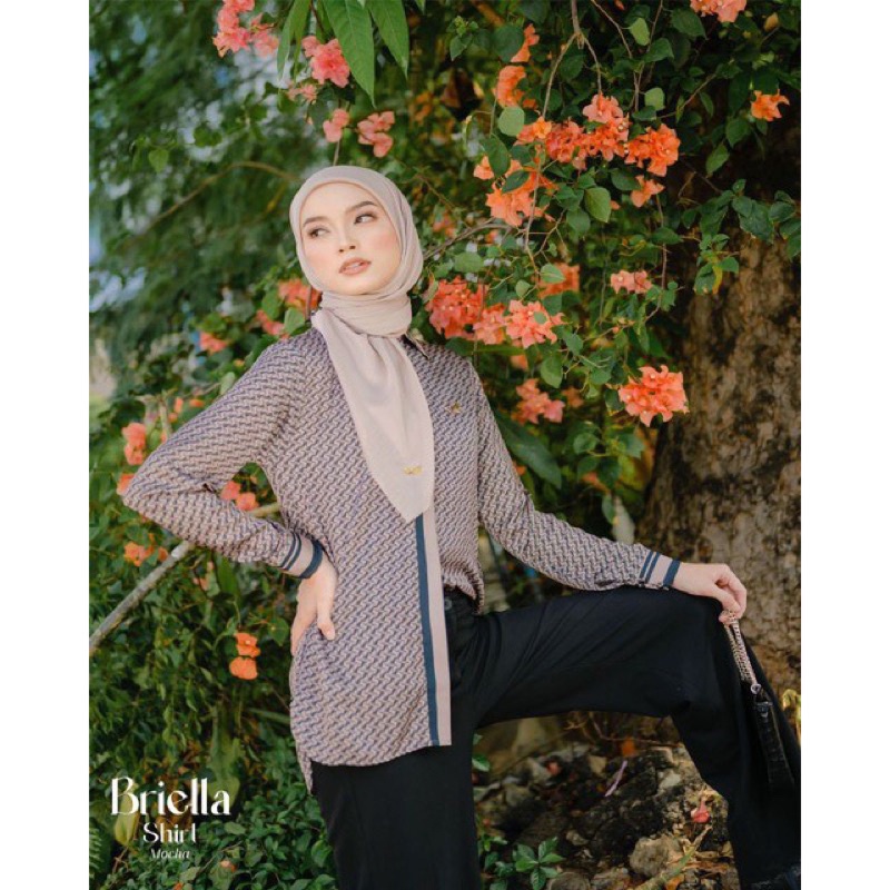 Mylady Hijab Briella Shirt Mocha Defect Cacad bahan “NEW”