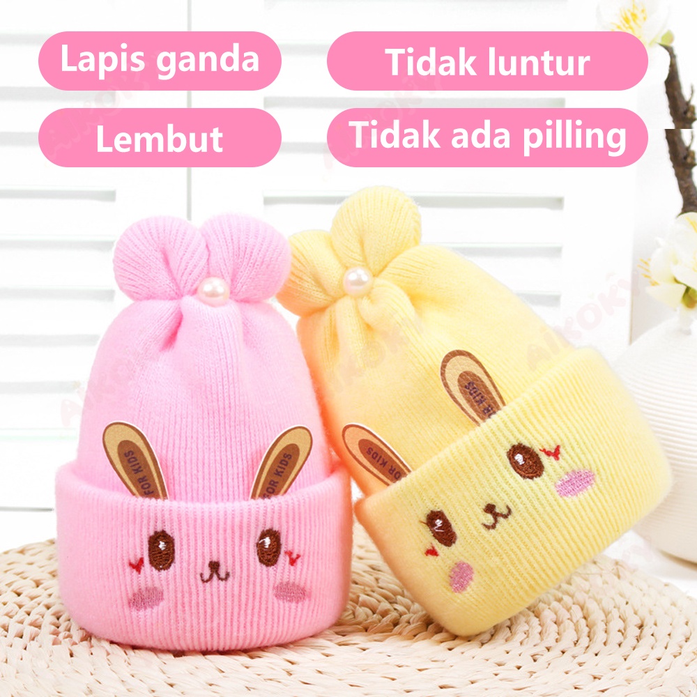 Aikoky Topi rajut bayi newborn/Topi kupluk bayi lucu