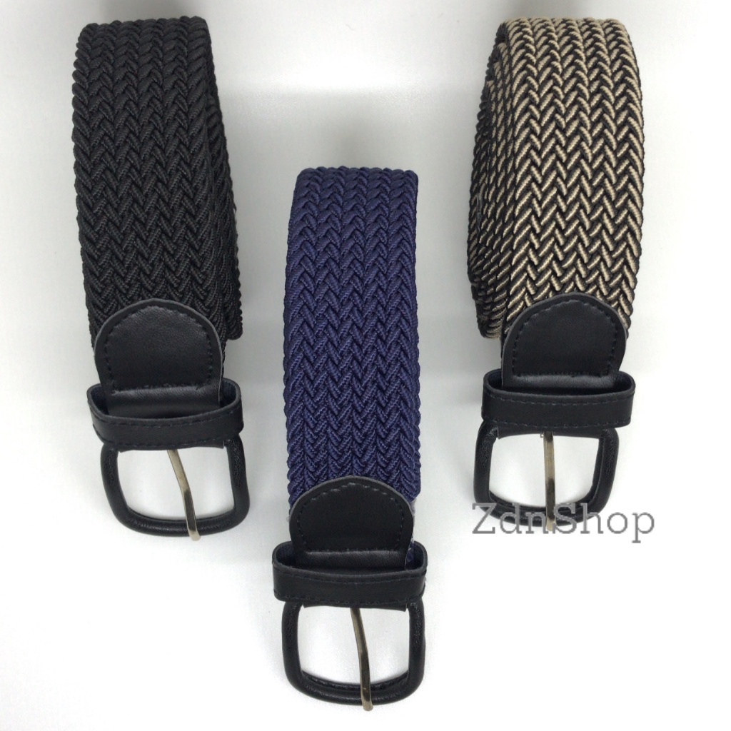 Ikat Pinggang/Gesper/Sabuk Textan Karet Lebar Melar Hitam