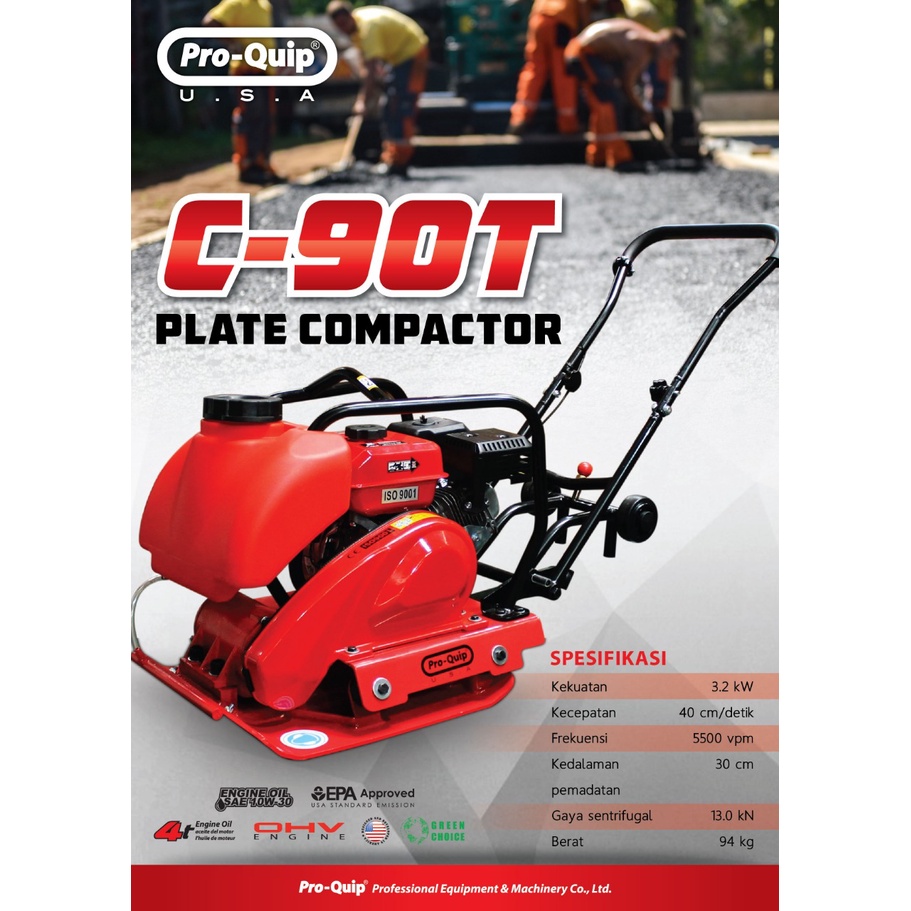 Mesin Stamper Kodok Pemadat Tanah C-90T ProQuip. Plate Compactor Tanpa Engine