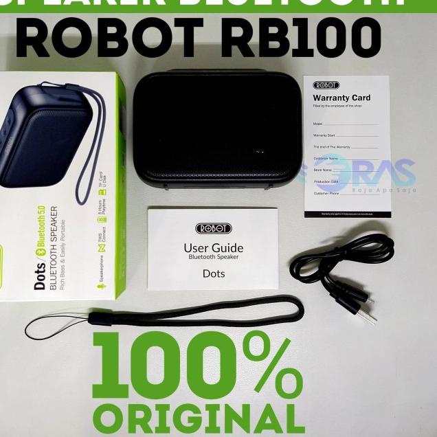 Speaker Robot RB100 DOTS Bluetooth Portable Speker Spiker Music Box - Hitam