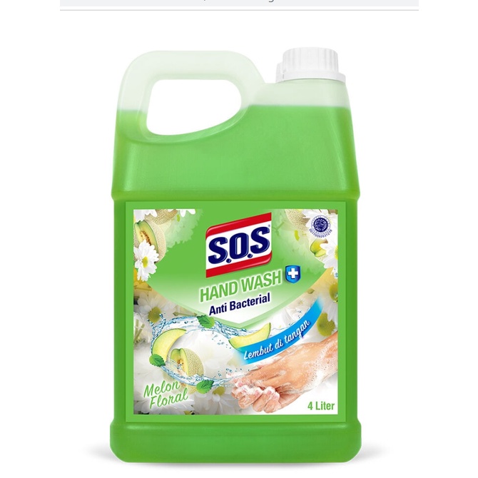 SOS Hand soap Fragrance anti bacterial 4000 ml /4 L Sabun cuci tangan