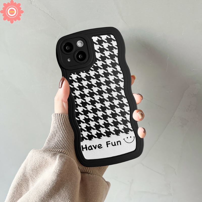 Soft Case Motif Houndstooth Untuk OPPO A17 A5s A15 A57 A55 A16 A17k A74 A5 A9 A96 A95 A54 A16K A1k A77s A53 A3s A72 A76 A15 A12 A16 A35 A12 A15 6s A16