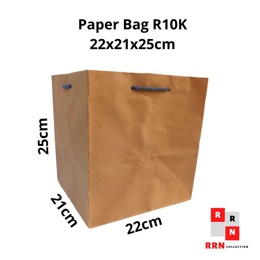 Paper Bag Polos Craft Uk 22x21x25 R10K [ECERAN] Kotak Nasi GOODIE BAG paperbag murah / Tas Kertas kotak nasi