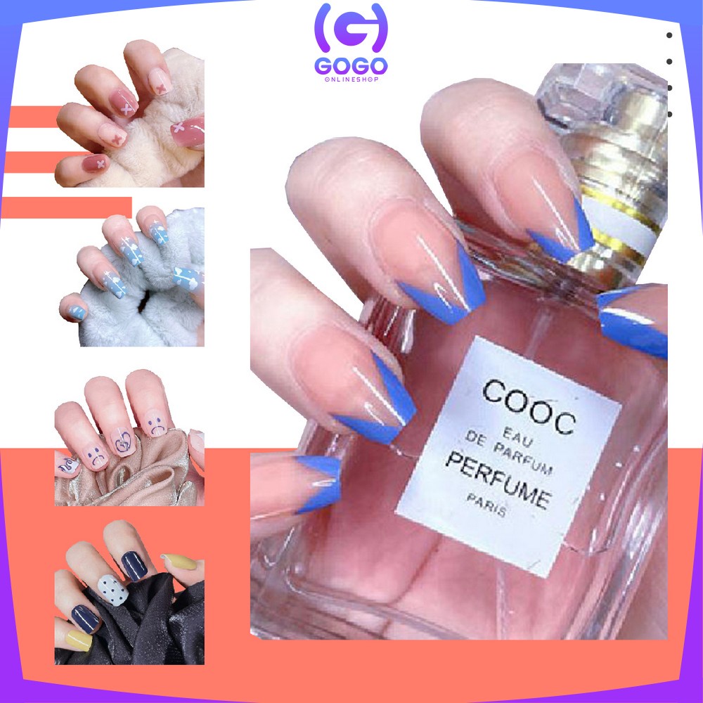 GOGO-K80 Kuku Palsu Motif Wanita Korea Perawatan Kuku Sticker Kuku Anti Air Hiasan Kuku Nail Art Kuku Palsu