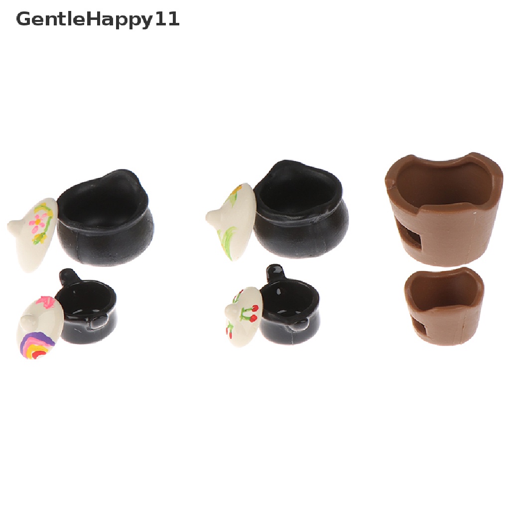 Gentlehappy1:12rumah Boneka Miniatur Kompor Karbon Panci Sup Model Dapur Masak Mainan id