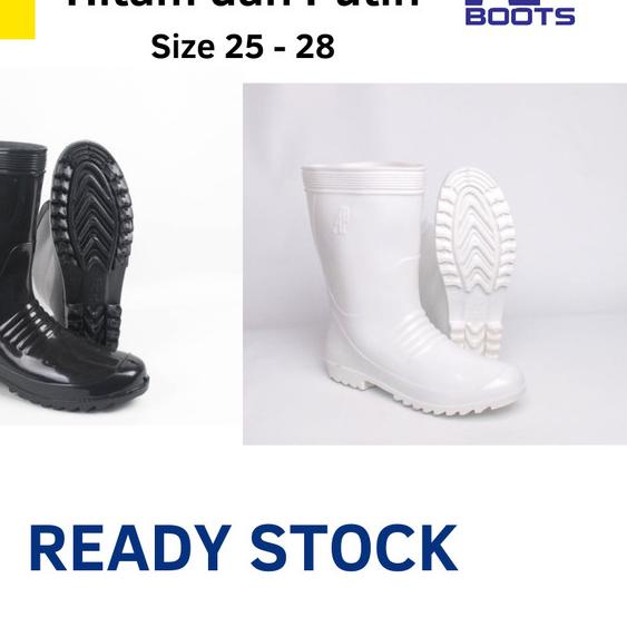 SEPATU BOOTS PRIA KARET PENDEK AP BOOT 1 - Hitam, 25