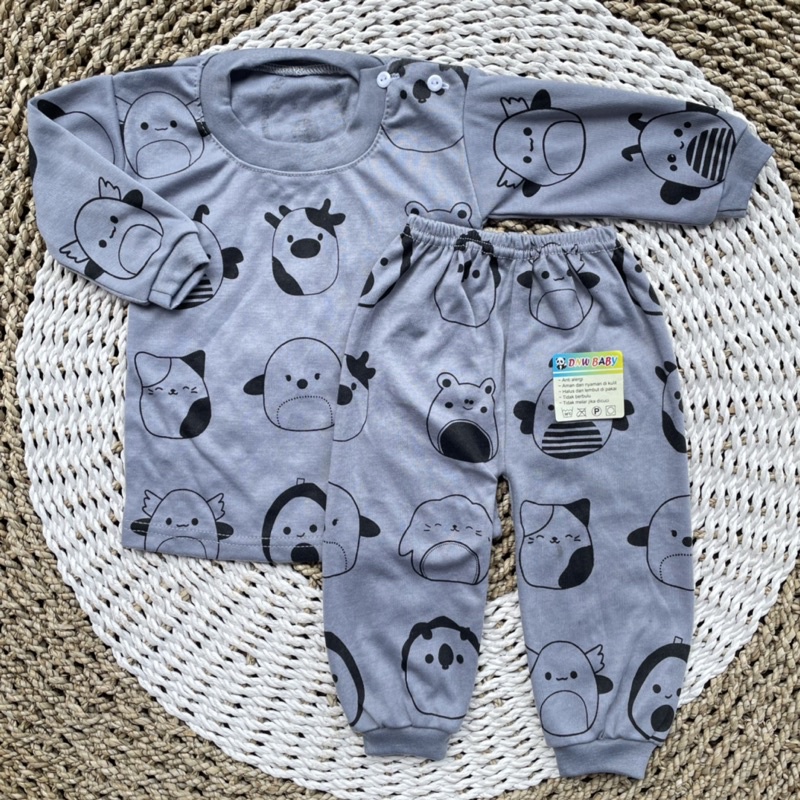 Setelan Panjang Baju Bayi Oblong Panjang Bayi Piayama Bayi Baju kancing Pundak Bayi DNW BABY