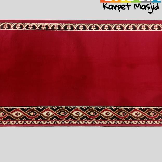 Karpet tebal 8mm sejadah mushola Karpet masjid Medeena meteran murah - Merah Polos M