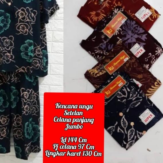 SETELAN CELANA PANJANG JUMBO CM KENCANA UNGU