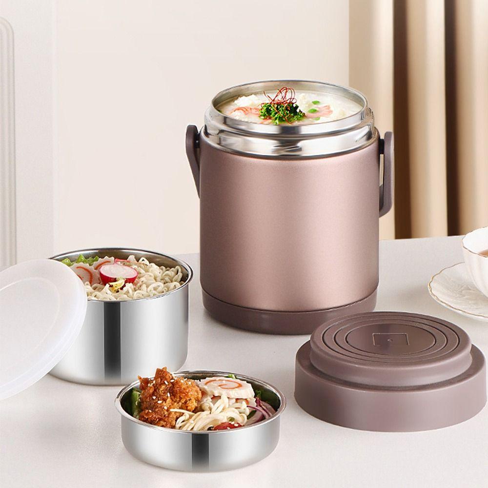 Top Thermal Insulation Lunch Box304 Stainless Steel Untuk Pelajar Pekerja Kantor Dengan Handle Bento Box