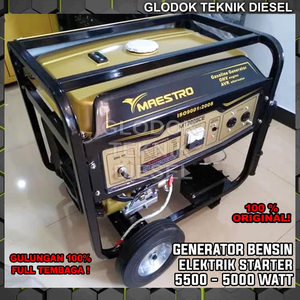 MAESTRO Genset 5500 5000 Watt Bensin 5.5 5 KW Gasoline Generator MT 7000 CE MT7000CE ORIGINAL TERBAI