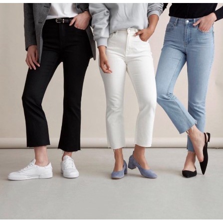 LOFT Curvy Fresh Cut High Rise Kick Crop Jeans