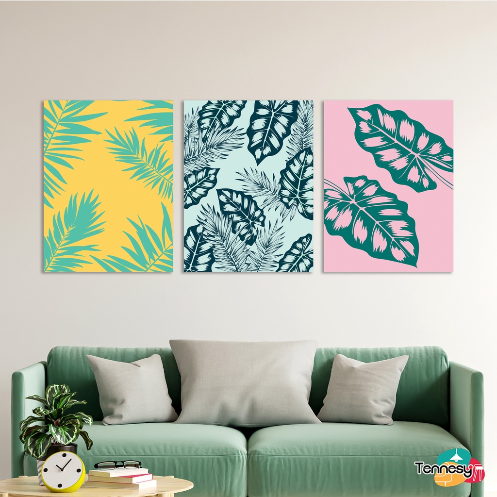 HIASAN DINDING WALL DECOR 15x20CM PAJANGAN POSTER DEKORASI KAMAR RUMAH DAUN FLORAL LEAF