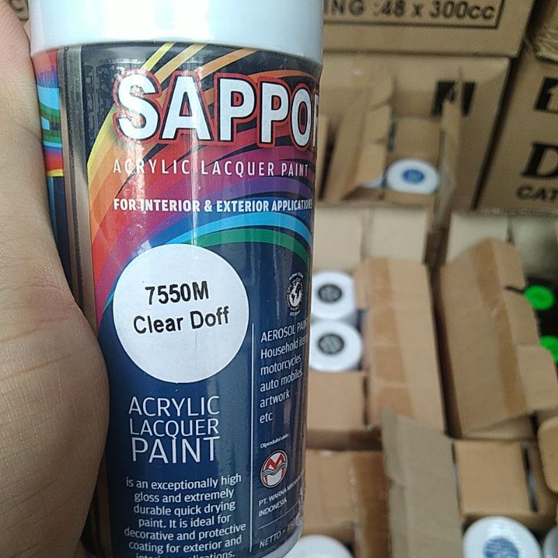 saporo acrylic lacquer paint pilok pilox cat spray sapporo 150ml 7550M Clear doff pernis dof clear bening doff