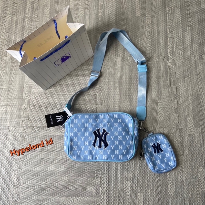 Tas Wanita Pria Ny Mlb / Tas Sling Bag Ny Jacquard Monogram with Paperbag