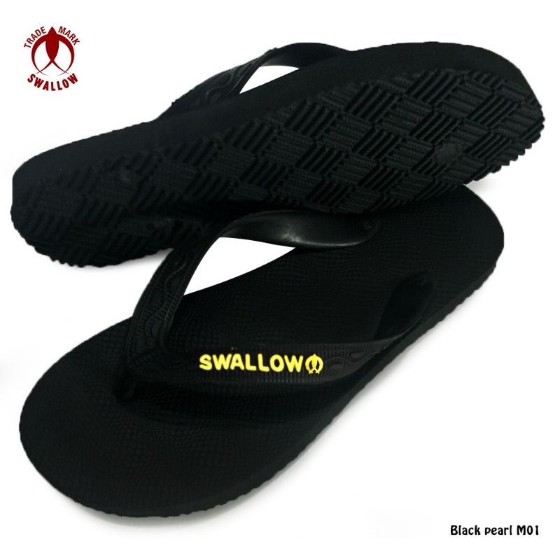 Sandal Jepit Swallow Hitam Black Pearl M01