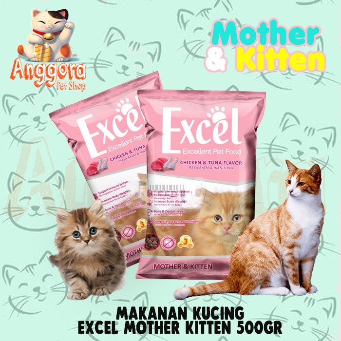 Makanan Kucing Murah EXCEL 500gr - Mother Kitten