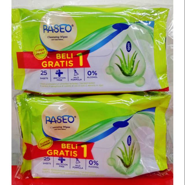 Paseo Tissue Basah 25 Sachet Buy 1 Get 1 Free