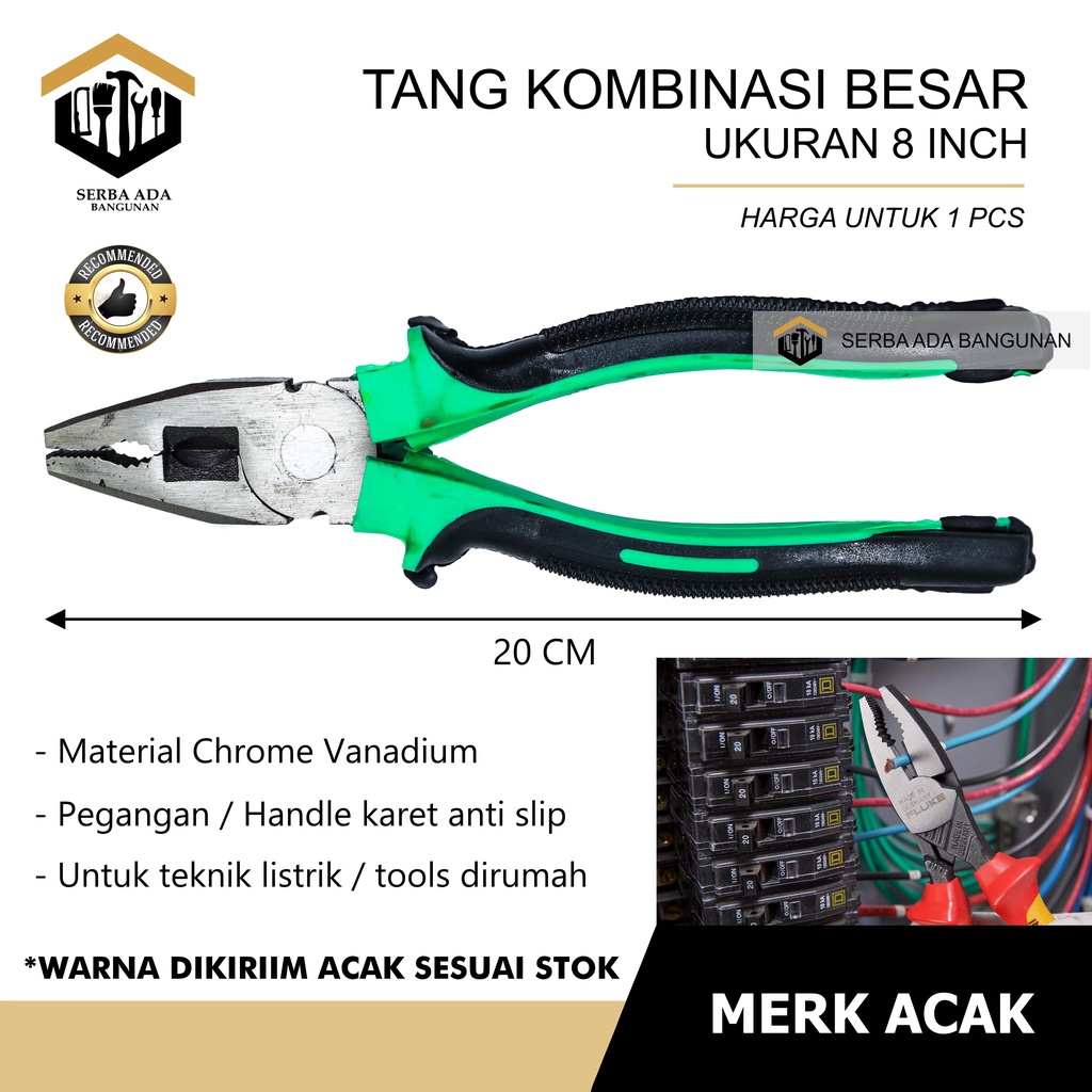 Professional Tang Kombinasi Besar 8 Inch - Linesman Pliers 8Inch Tang Combi 8&quot; Bahan Bagus Murah