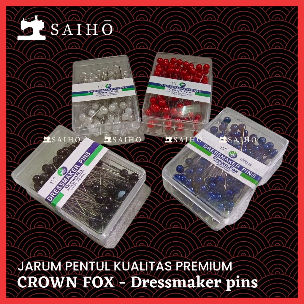 CROWNFOX Jarum Pentul / Dressmaker pins isi 100 pcs