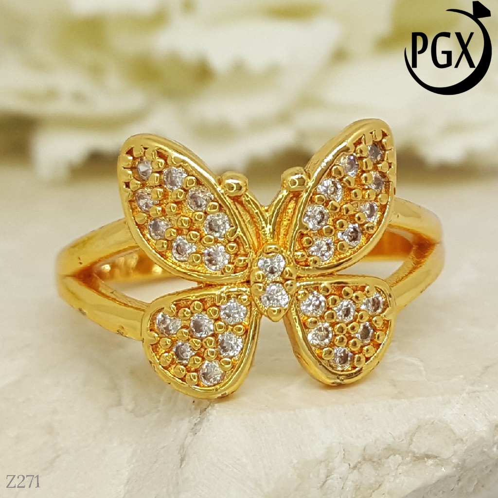 PGX Cincin Xuping Wanita Perhiasan Lapis Emas Aksesoris Fashion Premium - Z271