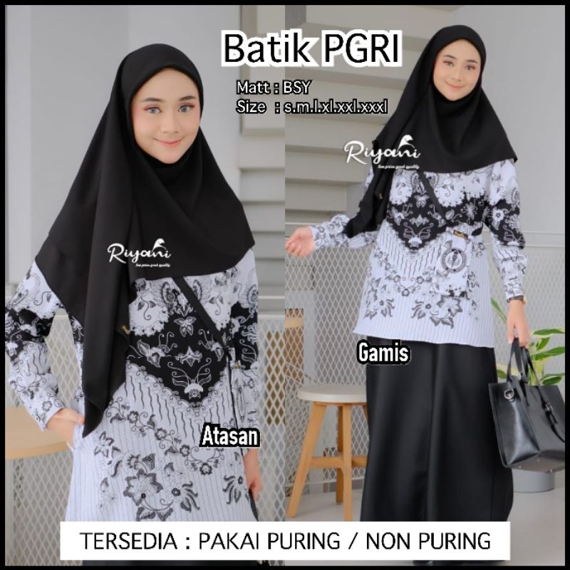 Seragam Batik Pgri Guru Wanita Model Gamis Dan Kemeja By Riyani