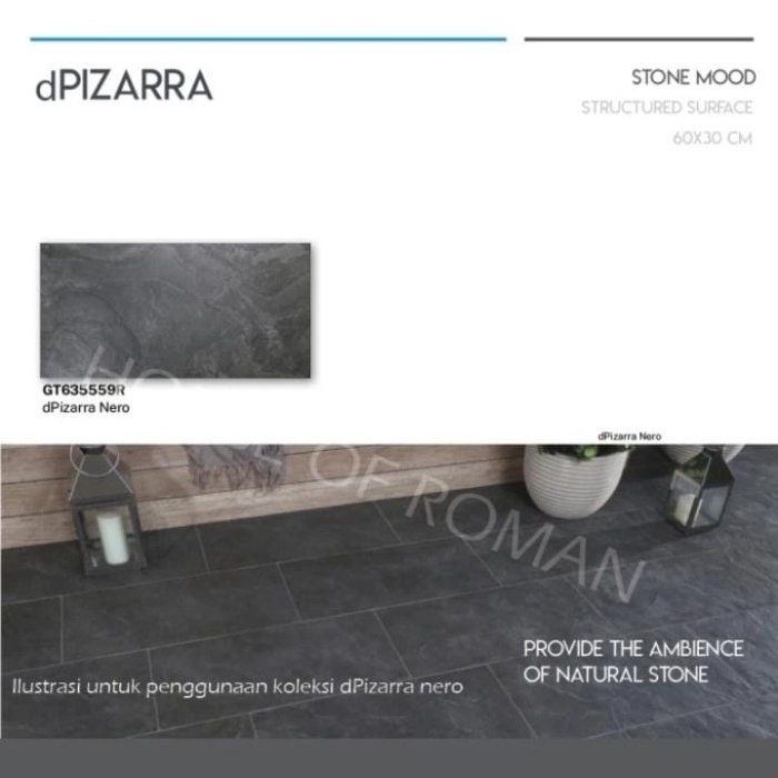 Roman Granit dPizzara Nero 60x30 GRADE A
