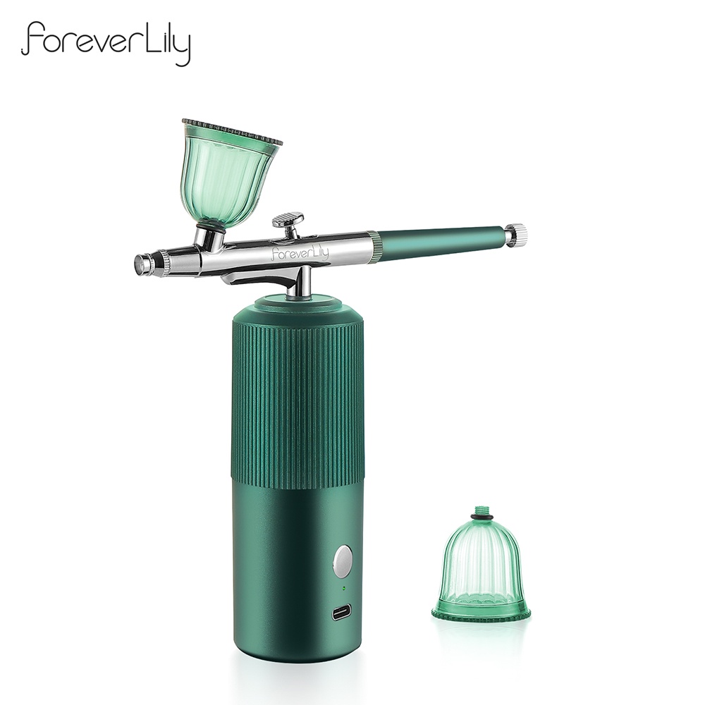 【1-3 Days Delivery】Foreverlily 160kPa Spray Gun Set Mini Airbrush Set Spray Pump Pen Air Compressor Kitv Facial Moisturizing Nail Beauty Cake Making Etc