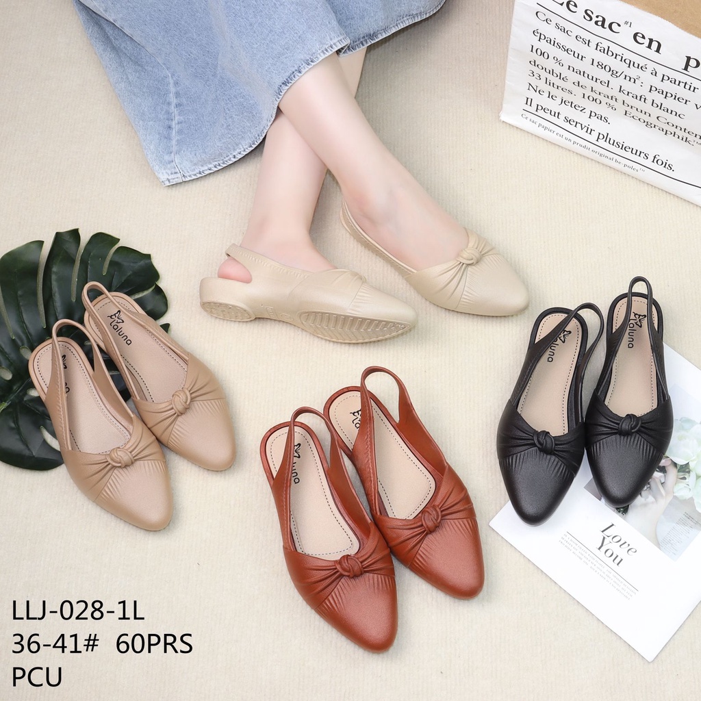 FLAT SHOES IMPORT TALI BELAKANG PITA KERUT MODEL TERBARU LALUNA -028-1L