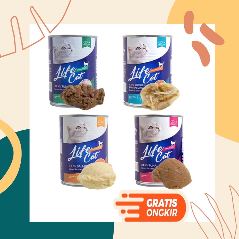 LIFE CAT KALENG TUNA KITTEN 400gr Cat Food KALENG Life Cat Wet food Kucing Makanan Basah Kucing Life Cat