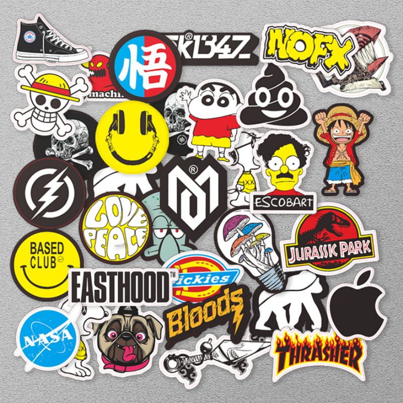 

30 pcs STIKER ( LOGO KARTUN) Sticker Vinyl Laptop Waterproof DIY HP motor helm mobil ipad tablet