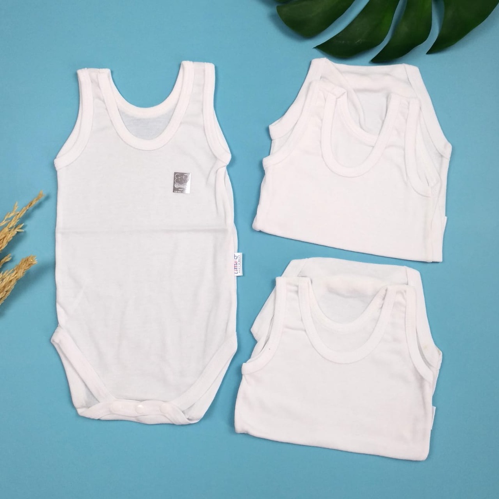 Little Q Singlet Jumper Polos Putih &amp; Warna