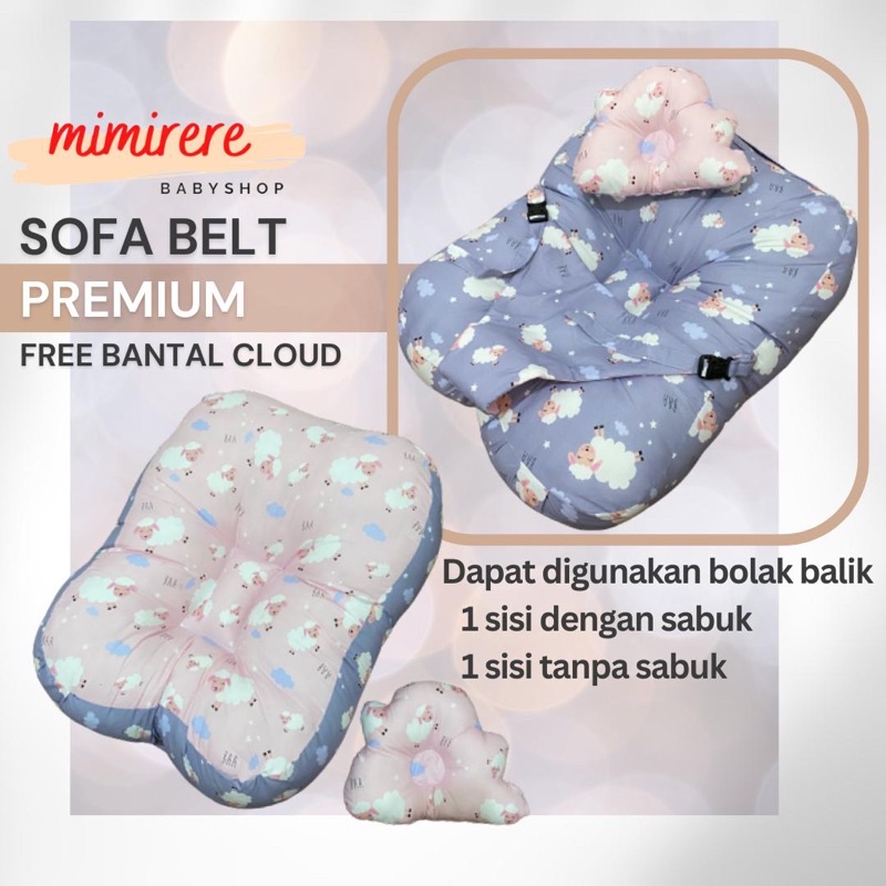 Sofa Bayi Jumbo Multifungsi Dengan Gesper Pengaman Free Bantal Peyang dan Tas Mika / Kasur Bayi / Bantal Bayi