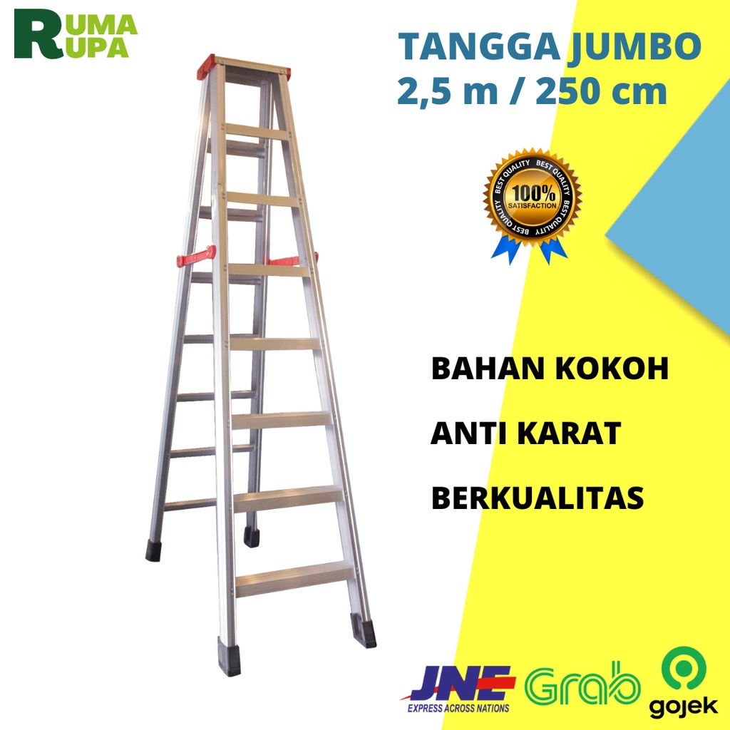 Jual Tangga Lipat Alumunium 2 5 Meter JUMBO Tinggi Besar Aluminium Besar Lipat Alumunium Tangga