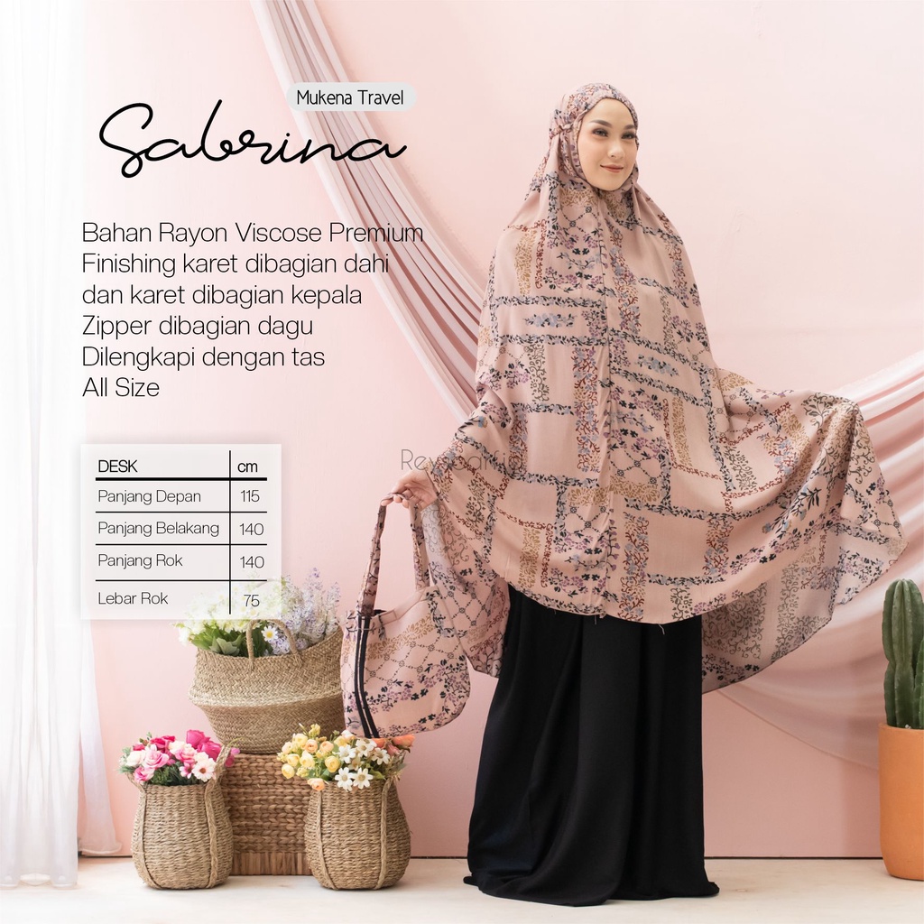 Mukena 2in1 Travel Sabrina By Reyscarf Mukena Dewasa Rayon Premium Eksklusif Adem Nyaman Dipakai I Bisa COD