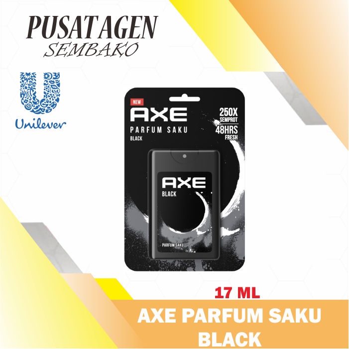 AXE PARFUM BODY SPRAY SAKU BLACK POCKET FRAGRANCE 17 ML PARFUME FRAG 17ML HITAM BODYSPRAY