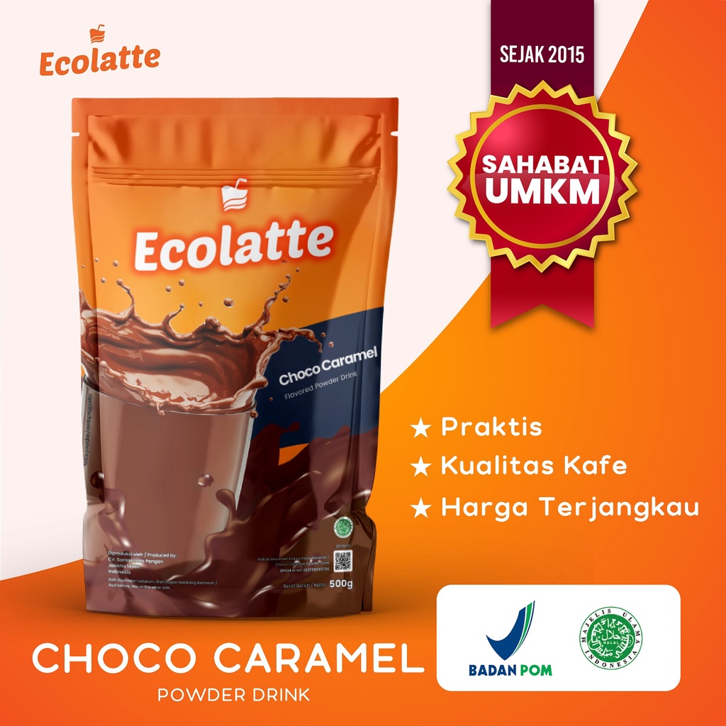 [1 KG] ECOLATTE CHOCO CARAMEL 1 KG POWDER DRINK BUBUK MINUMAN ENAK RASA COKELAT KARAMEL