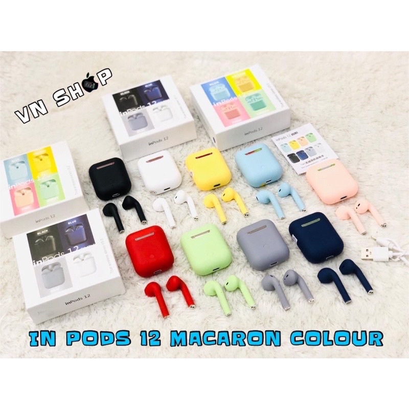 Jual Headset Bluetooth Inpods 12 / Earpod Macaron TWS 5.0 Shopee