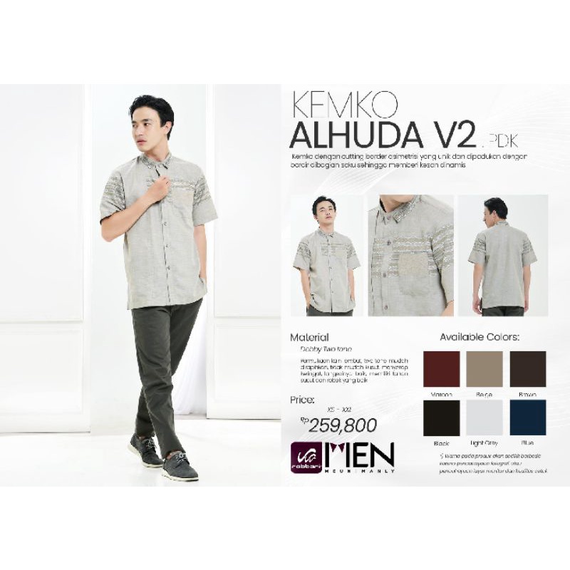 Rabbani- Kemeja Koko Alhuda V2- Kemko Pendek Rabbani