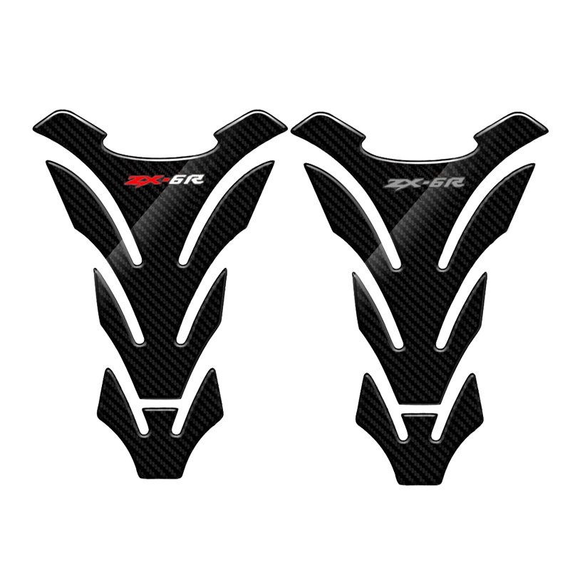 &3D Carbon Fiber Motorcycle Fuel Tank Pad Cover Protector Decal Stickers For Kawasaki ZX6R ZX-6R ZX