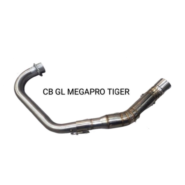 LEHER KNALPOT STAINLESS INLET 50MM 5CM MATIC MIO BEAT SPORT SATRIA FU MEGAPRO TIGER GL