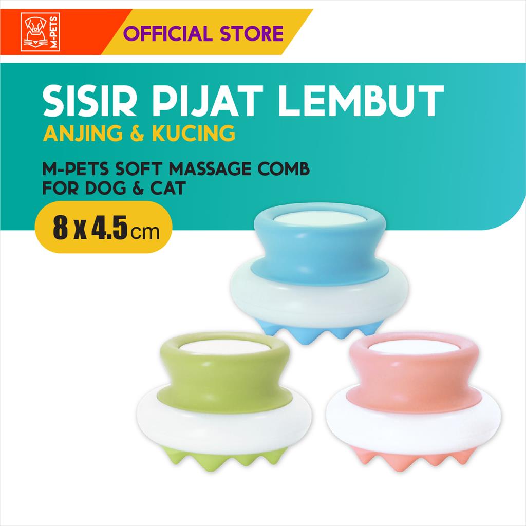 M-Pets Soft Massage Comb -  Coarse Teeth / Sisir Pijat Anjing Kucing