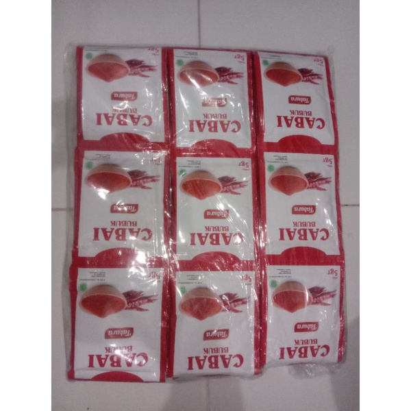 

Cabai Bubuk Tabura 1 Renteng / Cabai Bubuk 500 x 12 Sachet