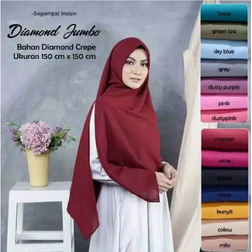 Jilbab Segiempat Syar'i Jumbo Hijab jumbo Segi empat syari - Toserba ht